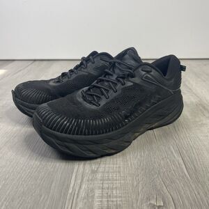 Hoka One One Mens Bondi 7 Triple Black Running Shoes Sneakers 1117033 11.5 4E D